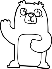line drawing cartoon black bear