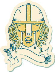 crying orc fighter character face illustration