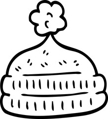 line drawing cartoon winter hats