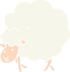 flat color style cartoon sheep