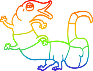 rainbow gradient line drawing cartoon halloween monster