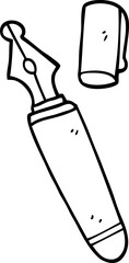 line drawing cartoon fountain pen