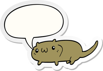 cartoon cat and speech bubble sticker