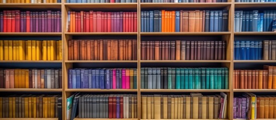 Rows of different colorful books
