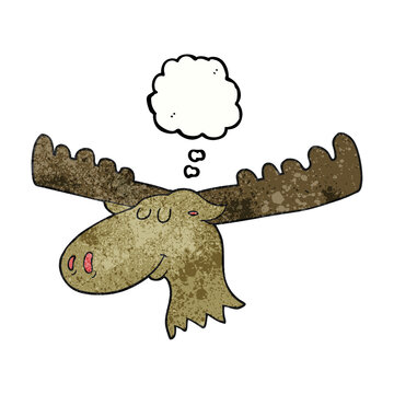 thought bubble textured cartoon moose