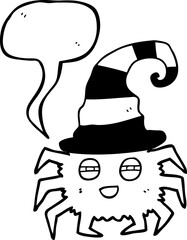 speech bubble cartoon halloween spider