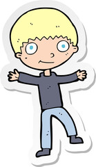 Obraz premium sticker of a cartoon happy boy