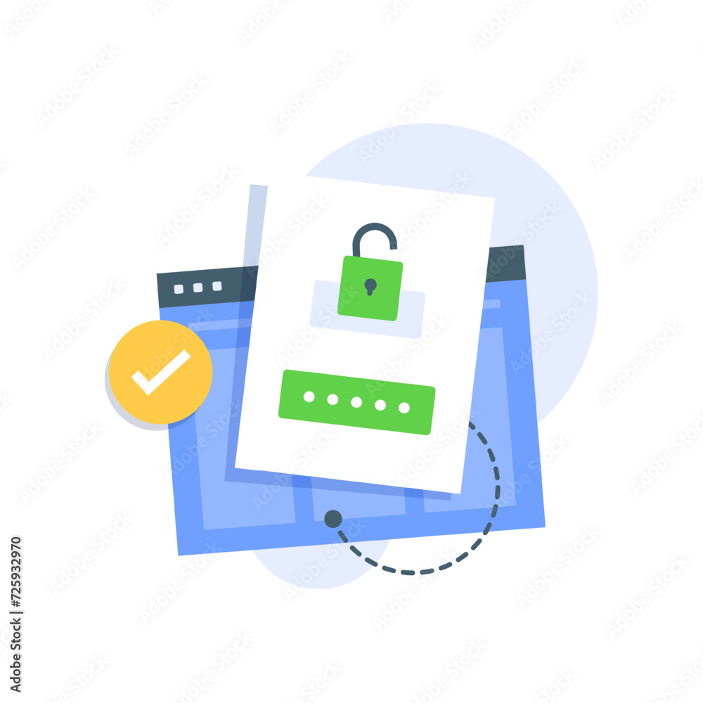 Poster login,secure notice login verification,login form page with lock and password. safety verification, 