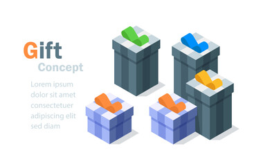 Gift Box,Surprising gift set, gift idea concept,flat design icon vector illustration