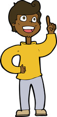 cartoon boy with great idea