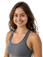 Fototapeta premium Professional woman fitness trainer transparent background