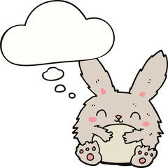 cute cartoon rabbit and thought bubble