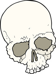 cartoon spooky old skull