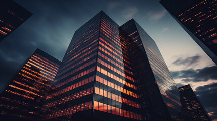 Abstract business and finance background. Modern urban business district