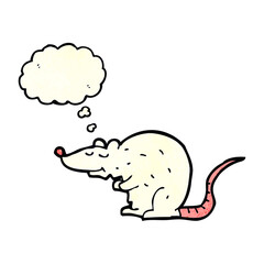 cartoon rat with thought bubble