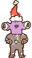 Festive Alien Chalk Drawing