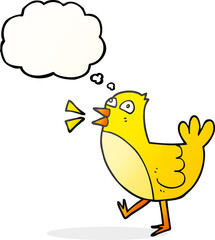 thought bubble cartoon bird