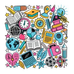 Vector Set Illustration Of Education and learning