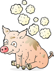 cartoon smelly pig