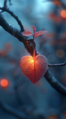 Red heart shaped confetti. AI generated art illustration.