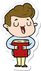 sticker of a happy cartoon man