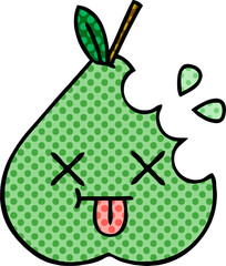 comic book style cartoon green pear