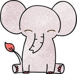 quirky hand drawn cartoon elephant