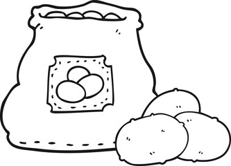 cartoon bag of potatoes