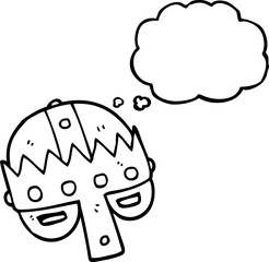 thought bubble cartoon medieval helmet