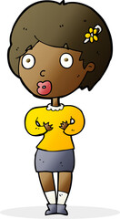 cartoon surprised woman