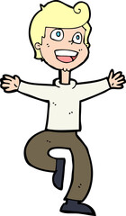 cartoon excited boy