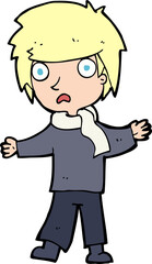 cartoon unhappy boy