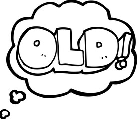 thought bubble cartoon word old