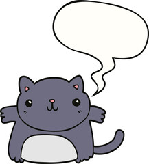 cartoon cat and speech bubble