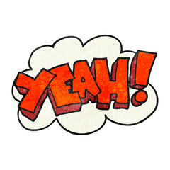 Yeah! textured cartoon shout.