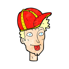 cartoon boy wearing cap