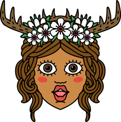 human druid character face illustration