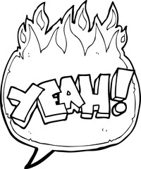 yeah! speech bubble cartoon shout
