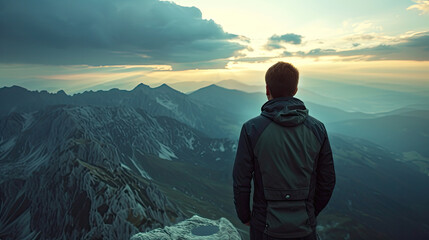 person in the mountains