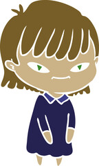 flat color style cartoon woman