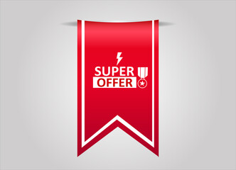 red flat sale web banner for super offer poster and banner
