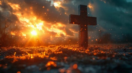 Christian cross, religious background