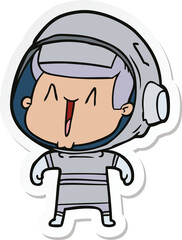 sticker of a cartoon astronaut man