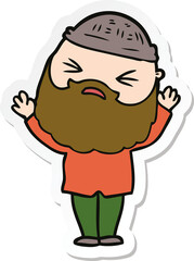 sticker of a cartoon man with beard