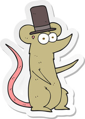 sticker of a cartoon mouse wearing top hat