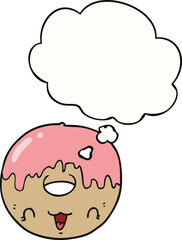 cute cartoon donut and thought bubble