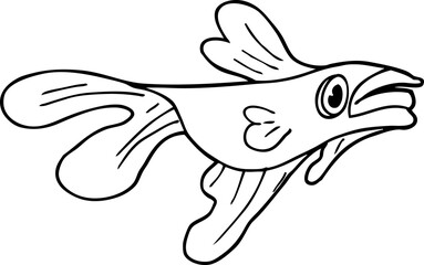 cartoon fighting fish