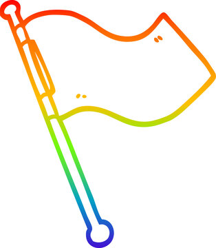 recommend clip art: rainbow gradient line drawing cartoon white flag waving