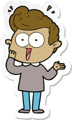 sticker of a cartoon staring man