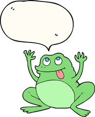 funny speech bubble cartoon frog